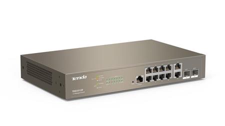 Tenda TEG5312F Gigabit L3 Managed Switch, 10x RJ45 1Gb/s, 2x SFP, STP, RSTP, MSTP, IGMP, VLAN, Rack