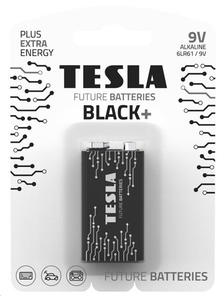 Tesla BLACK+ alkalická baterie 9V (6LR61, blister) 1 ks