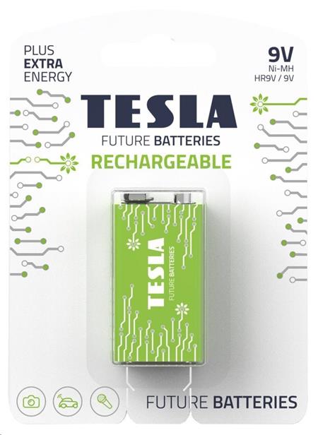 Tesla RECHARGEABLE+ nabíjecí baterie 9V Ni-MH 250mAh 9V (HR9V, blister) 1 ks