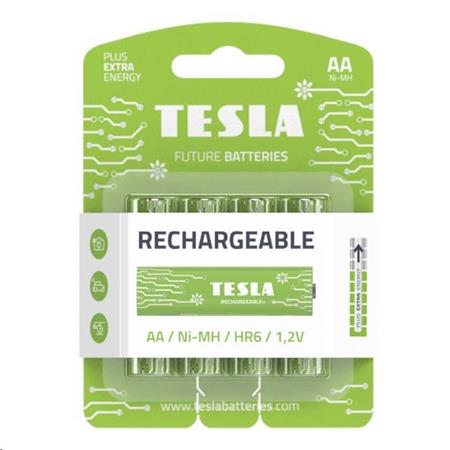 Tesla RECHARGEABLE+ nabíjecí baterie AA Ni-MH 2450mAh (HR06, tužková, blister) 4 ks