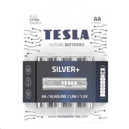 Tesla SILVER+ alkalická baterie AA (LR06, tužková, blister) 4 ks