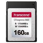 Transcend 160GB CFexpress 860 NVMe PCIe Gen3 x2 (Type B) paměťová karta, 1750MB s R, 1500MB s W
