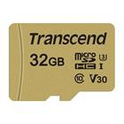 Transcend 32GB microSDHC 500S UHS-I U3 V30 (Class 10) MLC paměťová karta (s adaptérem), 95MB/s R, 55MB/s W
