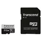 Transcend 512GB microSDXC 340S UHS-I U3 V30 A2 3D TLC (Class 10) paměťová karta (s adaptérem), 160MB s R, 125MB s W
