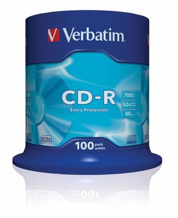 Verbatim CD-R 700 MB 52x - média, DL, EP, 100 ks, Spindle 43411
