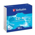 Verbatim CD-R 700MB 52x, 10ks - média, Extra Protection, slim case 43415