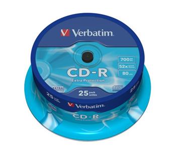 Verbatim CD-R 700MB 52x, 25ks - média, EP, spindle 43432