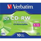 Verbatim CD-RW 700MB 12x, 10ks media, Scratch Resistant, jewel 43148