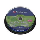 Verbatim CD-RW 700MB 12x, 10ks - média, Scratch Resistant, spindle 43480
