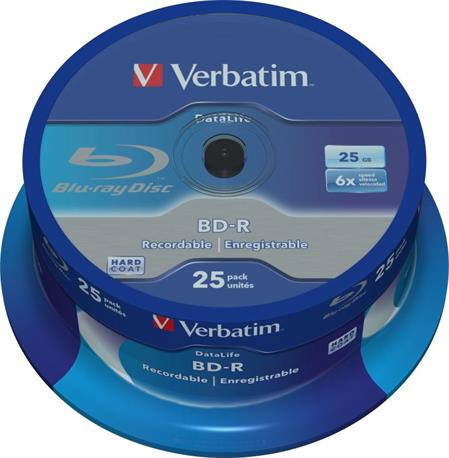 Verbatim Datalife Blu-ray BD-R SL 25GB 6x 25-cake NON-ID