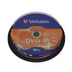 Verbatim DVD-R 4,7GB 16x, 10ks - média, AZO, spindle 43523