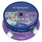 Verbatim DVD+R 8,5GB 8x Printable DoubleLayer, 25ks - média, AZO, potisknutelné, dvouvrstvé, spindle 43667