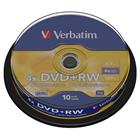 Verbatim DVD+RW 4,7GB 4x, 10ks - média, Matt Silver, spindle 43488