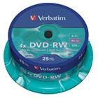 Verbatim DVD-RW 4,7GB 4x, 25ks - média, spindle 43639