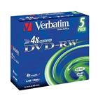 Verbatim DVD-RW(5-pack)Jewel/4x//DLP/4.7GB 43285