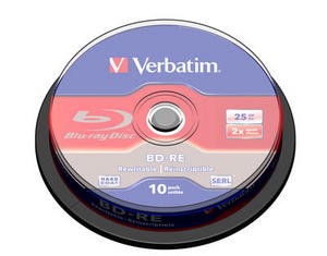 Verbatim média Blu-Ray BD-RE, 10 ks, spindle, 25GB, 2x 43694
