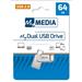 Verbatim My Media Flash Disk Dual 64GB USB 2.0