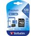Verbatim SDXC 128GB micro paměťová karta PREMIUM UHS-I (U1) (70MB/s), V10, Class 10 + adapter