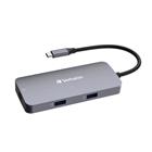 Verbatim USB-C Pro Multiport Hub CMH-05, 5 portů HDMI, USB-A, USB-C, RJ45 , stříbrná