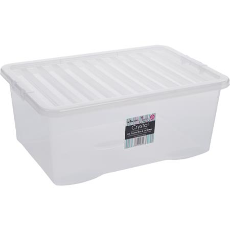 Wham box s víkem crystal 45l - transparentní bílá 60x40x25cm