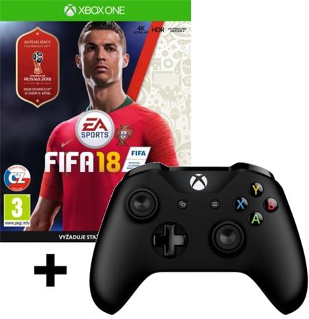 Xbox One S Wireless Controller Black + FIFA 18 (Xbox One)