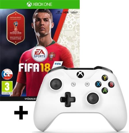 Xbox One S Wireless Controller White + FIFA 18 (Xbox One)