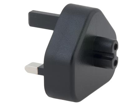 Zásuvkový konektor Typ G (UK) pro USB-C nabíječky, černá